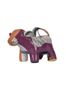 Multi Bright Leather Doorstop - Cow by Owen Barry