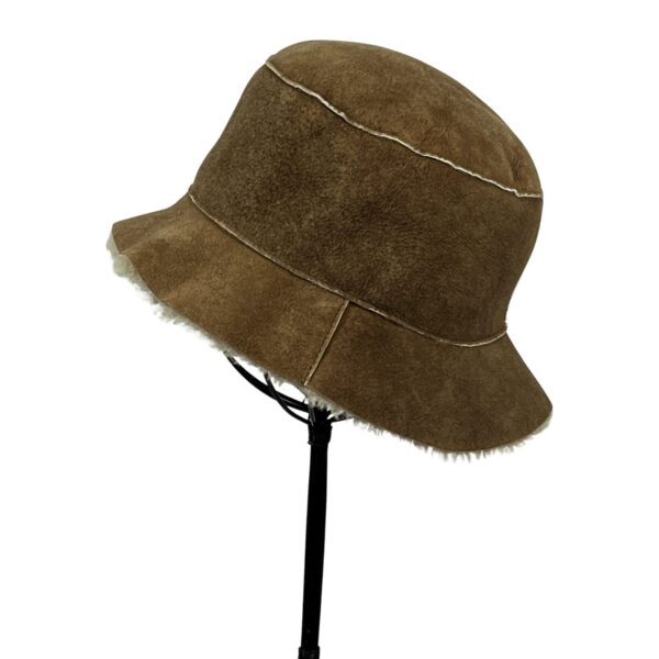 SHEEPSKIN HAT RAW EDGE BUCKET GONFIO