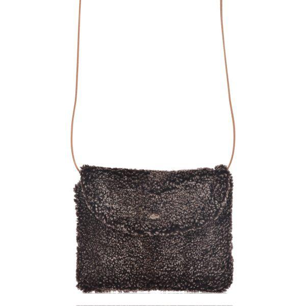 Sheepskin Crossbody Bag Brown Hurricane - Boo - Front