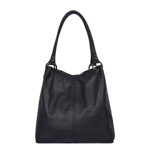 Leather Shoulder Bag Black - Dudley - Back 2