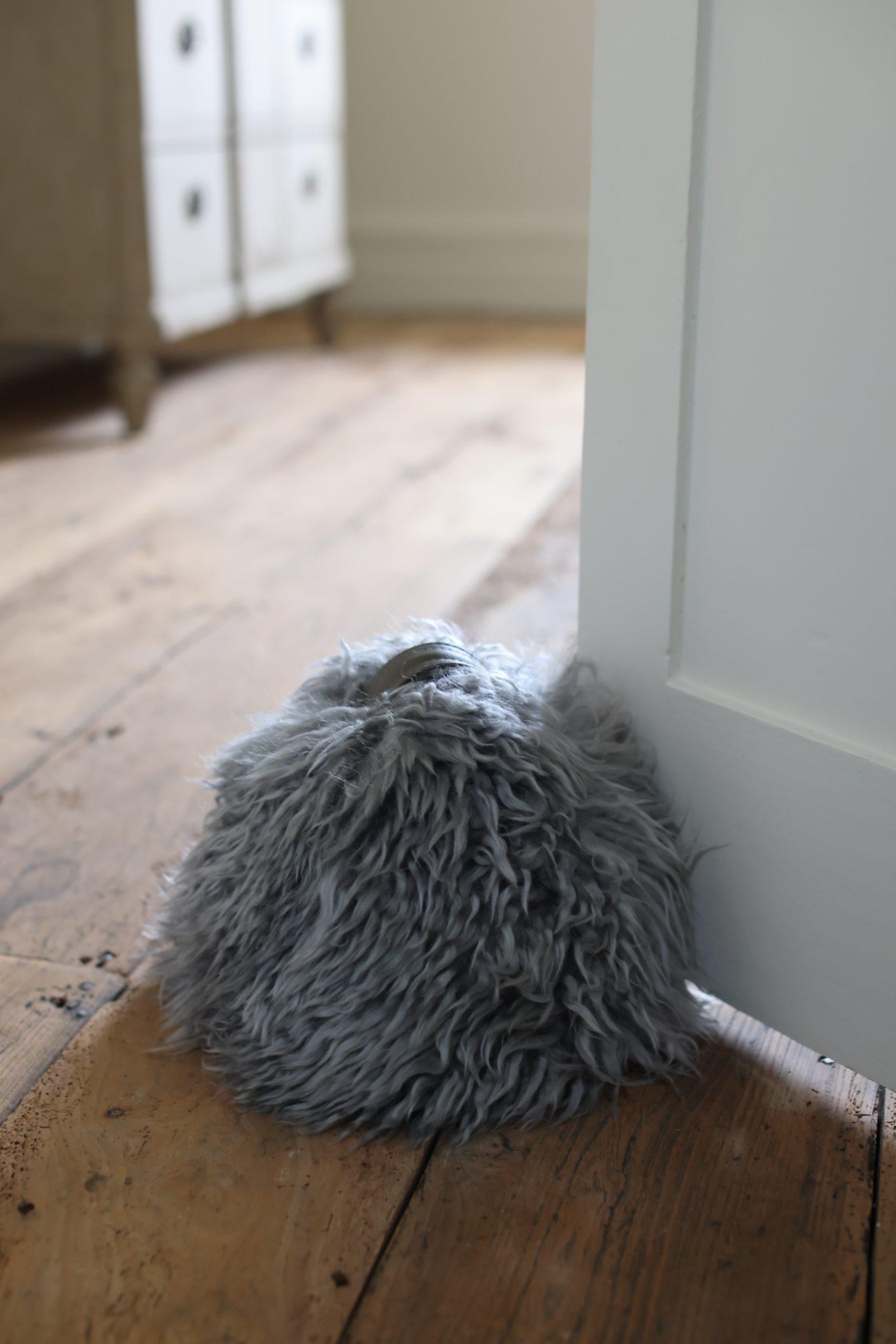 Sheepskin Doorstop Yetti Pewter Grey Chairman by Owen Barry Owen Barry
