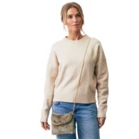 Sheepskin Shoulder Bag Boo Ottoman Tan