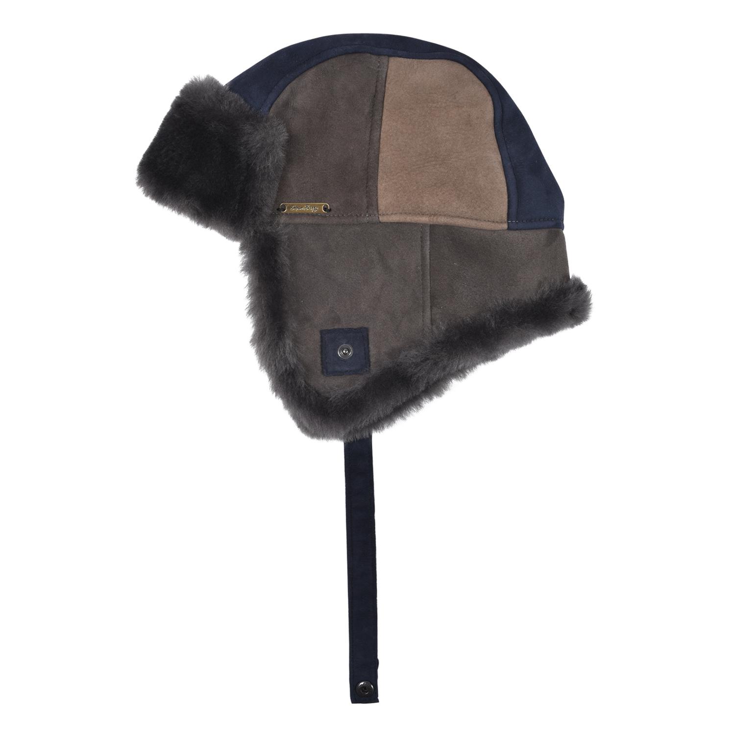 Sheepskin Trapper Cromita Navy Patchwork Kent (1)