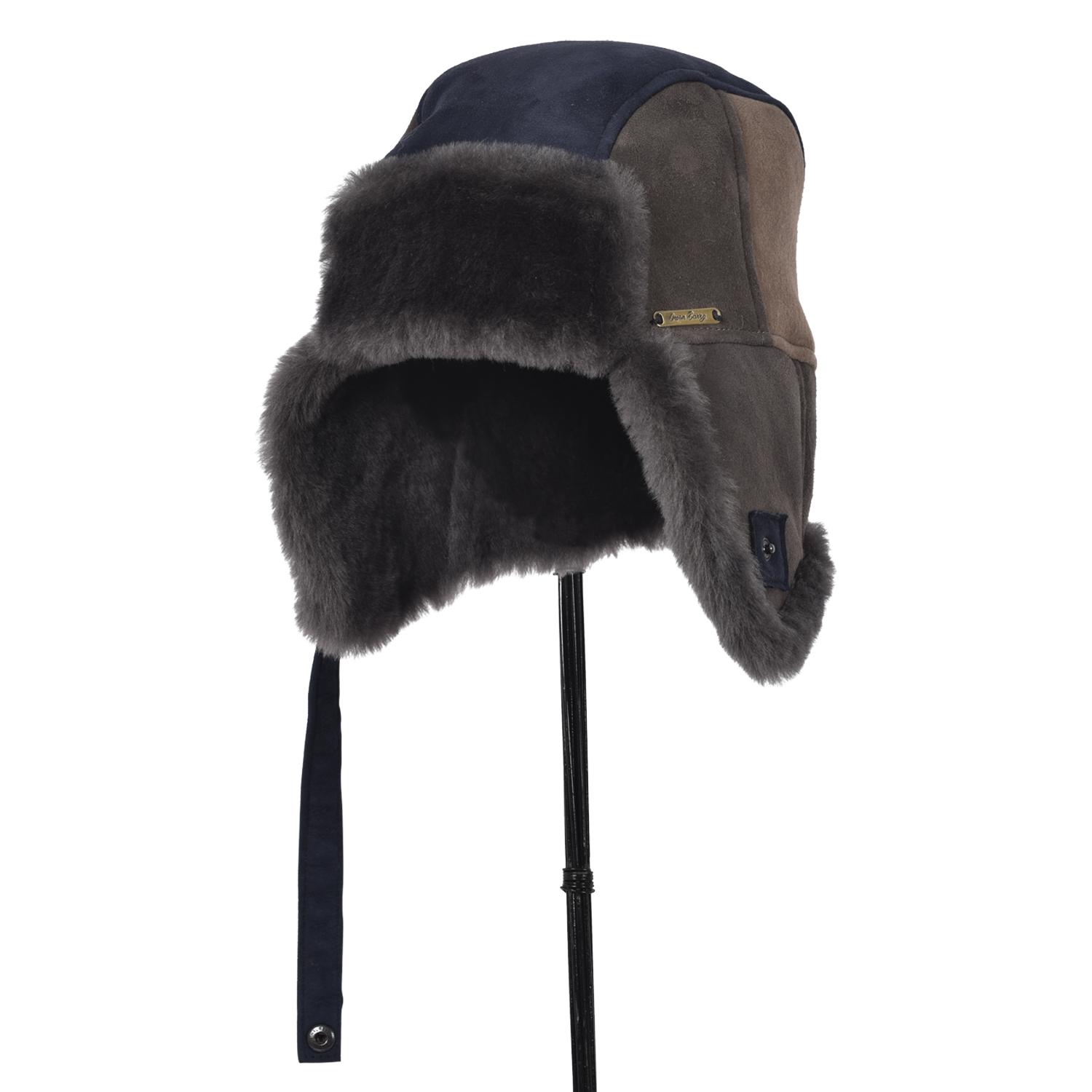 Sheepskin Trapper Cromita Navy Patchwork Kent (1)