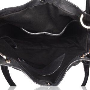 Leather Shoulder Bag Black - Dudley - Inside 2
