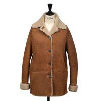 Sheepskin Classic Jacket Tan Gonfio - Rowan - Front