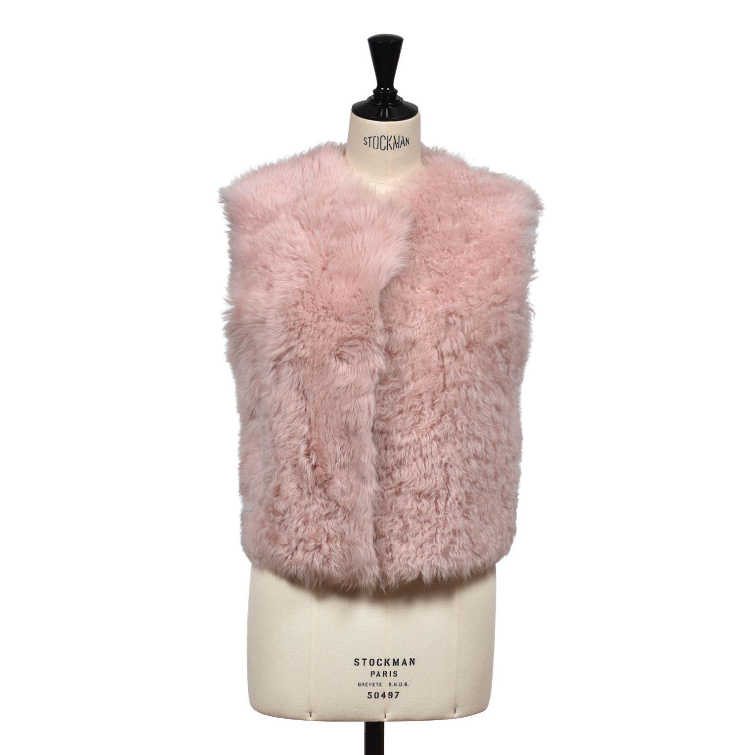 Sheepskin Reversible Vest Blossom Pink - Robyn - Front