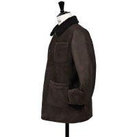 Sheepskin Chore Jacket Ebony Brown - Cyrus - Side 2