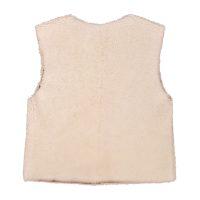 Sheepskin Reversible Vest Brandy Cream - Robyn - Back Inverted No Model