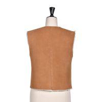 Sheepskin Reversible Vest Brandy Cream - Robyn - Back