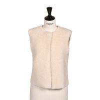 Sheepskin Reversible Vest Brandy Cream - Robyn - Front Inverted