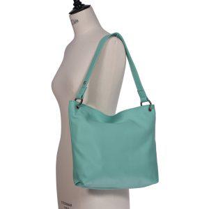 Leather Shoulder Bag Aqua - Hesta - Model 1