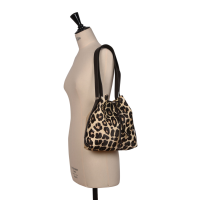 Cowhide Backpack Shoulder Bag Jaguar Pebbles - Mathilde Mini - Model Shoulder
