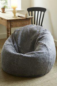 Sheepskin Beanbag Swedish Silvergrey Large Closeup