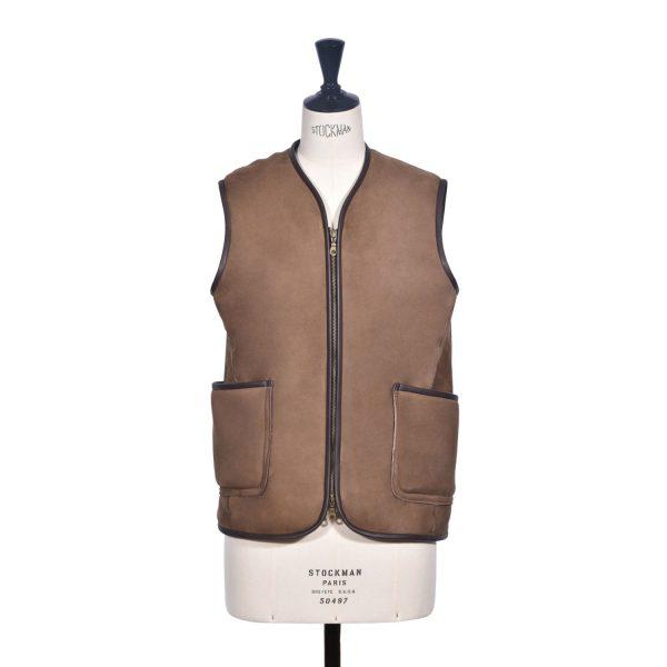 Sheepskin Zipper Gilet Garnet - Lilith - Front