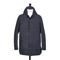 Sheepskin Classic Coat Navy Blue - Adam - Front 2