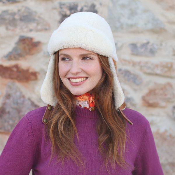 Sheepskin Trapper Hat Suki Brandy Cream (2)