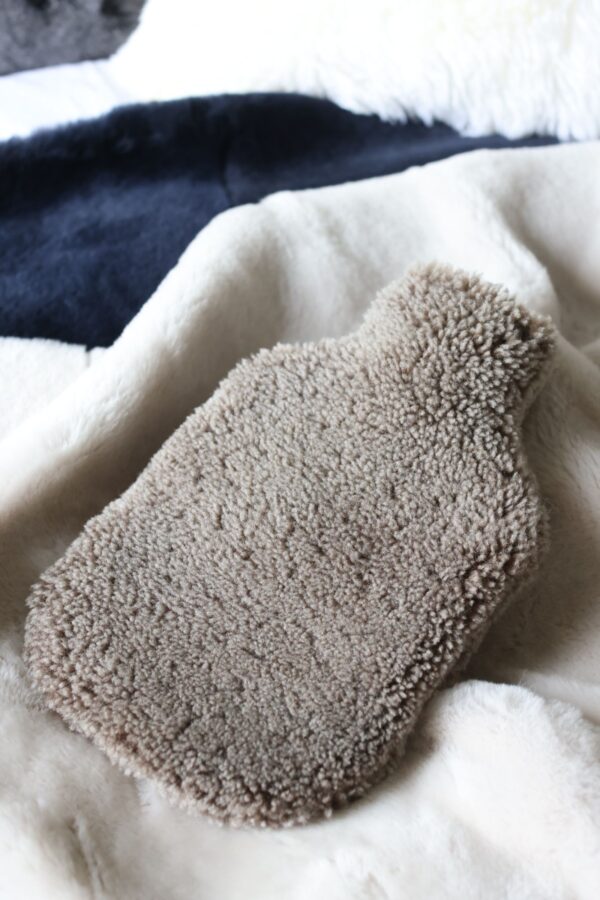 Sheepskin hot water bottle Taupe brown swedish 2L (4)