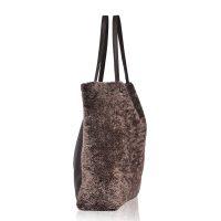 Sheepskin Tote Bag Hurricane Brown - Keinton - Side 1