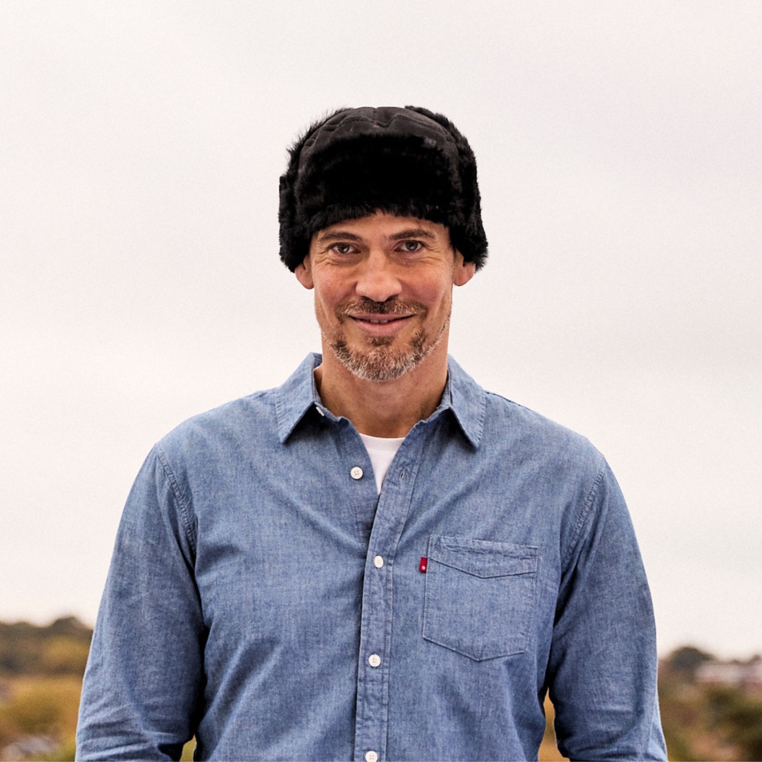 Sheepskin Trapper Hat Black Ironed Garth (1)