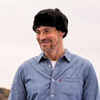 Sheepskin Trapper Hat Black Ironed Garth (1)