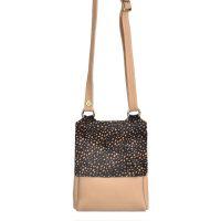 Cowhide Crossbody Bag Pearl Drop Barley - Flora - Front