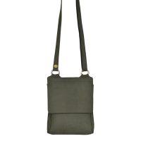 Leather Crossbody Waxy Green - Flora - Front