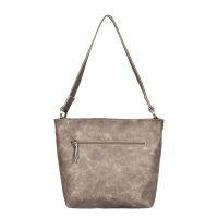 Leather Shoulder Bag Manuscript Grey - Cookie - Back