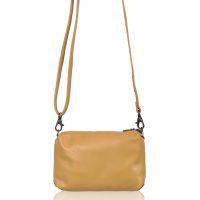 Cowhide Crossbody Clutch Bag Script Dijon - Mickey - Back