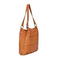 Leather Shoulder Bag Tan - Marlowe - Side
