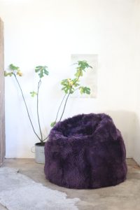 Sheepskin Beanbag UK Luxe Aubergine | Large | Lifestyle Sheepskin Beanbag UK Luxe Aubergine - Large - Lifestyle