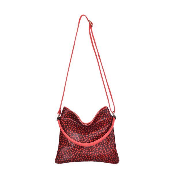 Cowhide Crossbody Shoulder Bag Chilli Drop Chilli Red - Iggy - Front