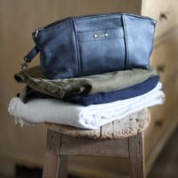 Leather Dupp Wash bag Black Pugwash Leather Dupp Wash bag Black Pugwash