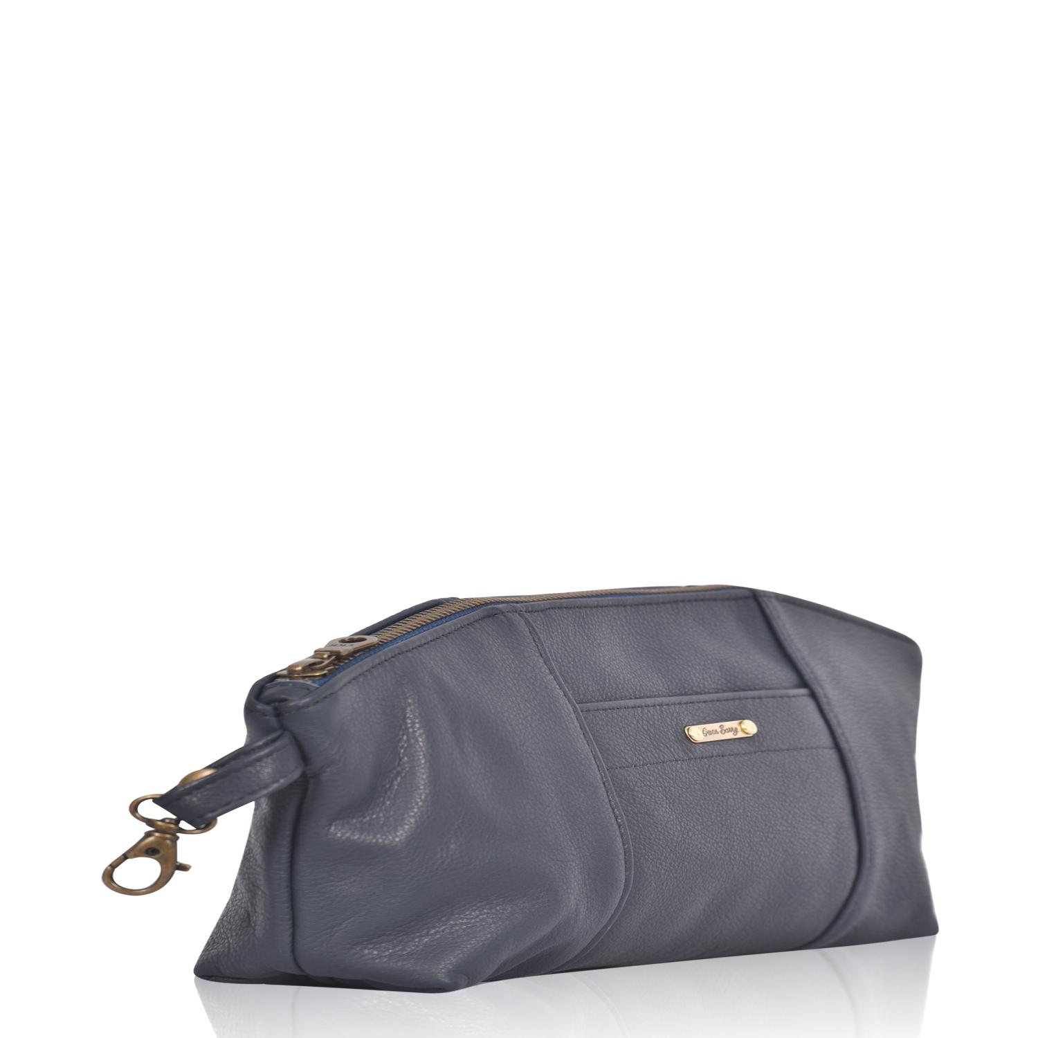 Leather Essential Bag Navy - Pugwash - Side