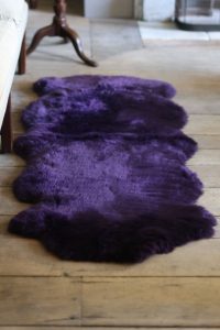 Sheepskin Luxe Aubergine Rug - Double - Closeup