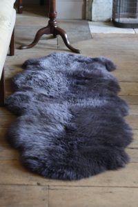 Sheepskin Luxe Gunmetal Rug - Double - Closeup