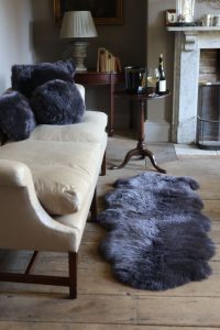 Sheepskin Luxe Gunmetal Rug - Double - Lifestyle