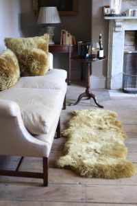 Sheepskin Luxe Ochre Rug - Double - Lifestyle