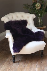 Sheepskin Rug UK Luxe Aubergine - Single - Closeup