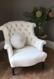 Sheepskin Ball Cushion Ivory White UK skins