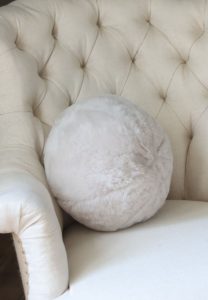 Sheepskin Ball Cushion Ivory White UK skins