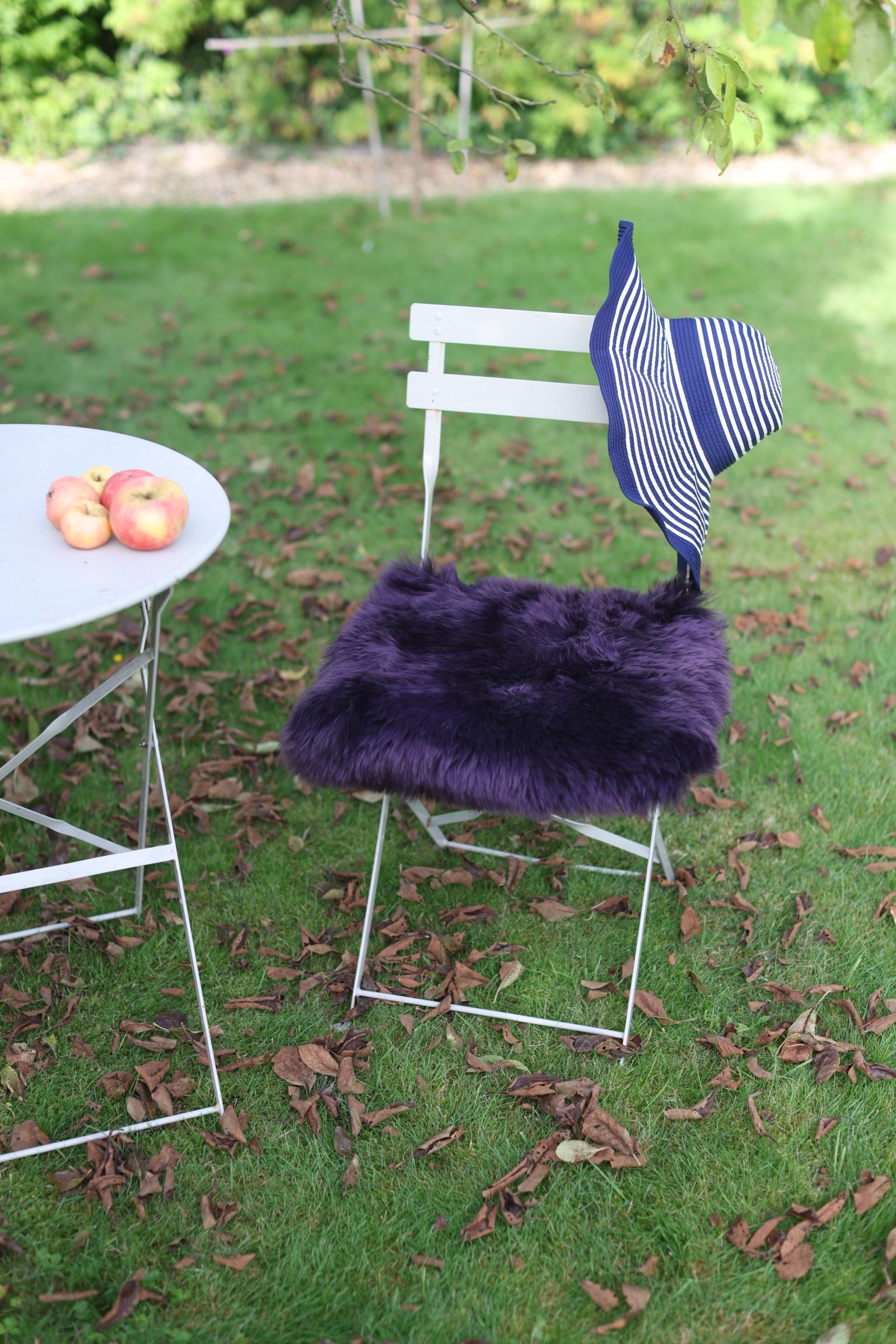 Sheepskin Luxe Aubergine Seatpad - Square - Outside