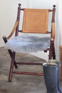 Sheepskin Luxe Earl Grey Seatpad | Square | Closeup Sheepskin Luxe Earl Grey Seatpad - Square - Closeup