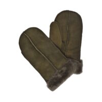 Sheepskin Mittens Olive M02 (1)