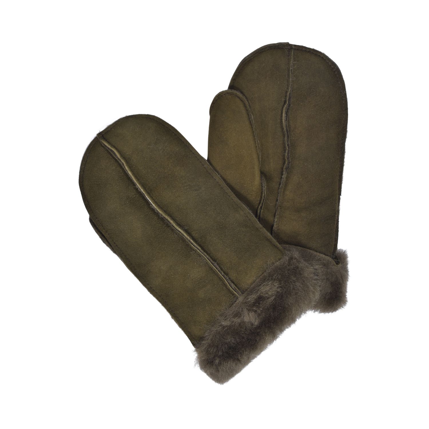 Sheepskin Mittens Olive M02 (1)