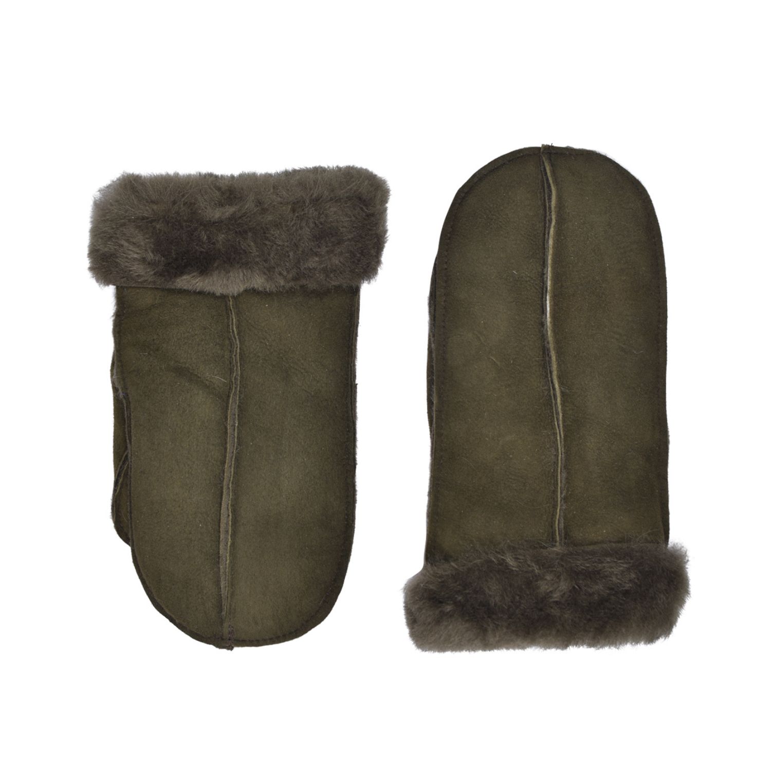 Sheepskin Mittens Olive M02 (2)