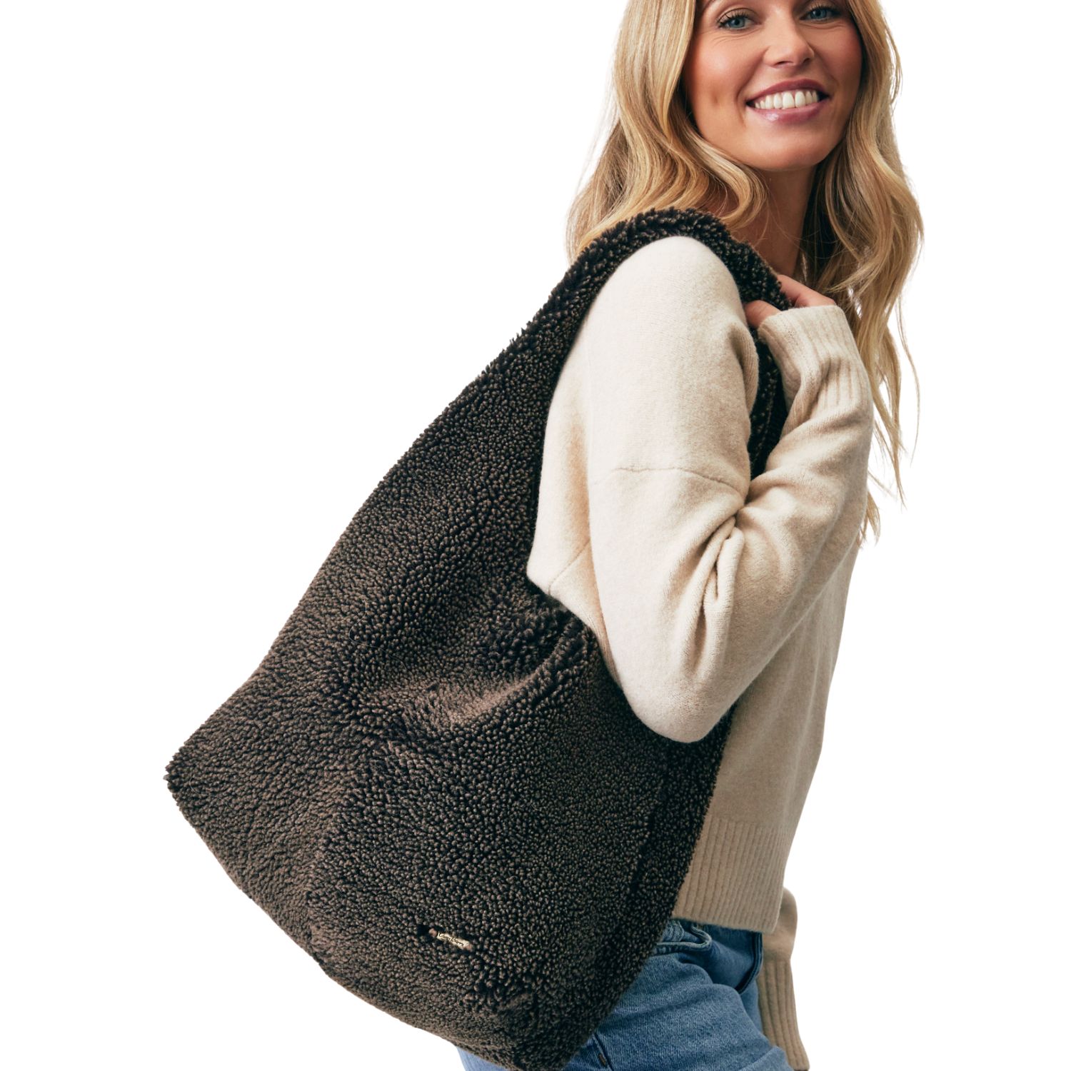 Sheepskin slouchy hobo bag Bruton Brown hurricane Sheepskin slouchy hobo bag Bruton Brown hurricane