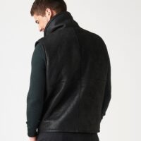 Mens Sheepskin Gilet Brody in Black Vintage by Owen Barry