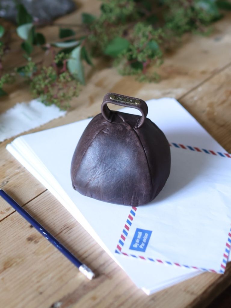 Leather Paperweight Iroko Brown