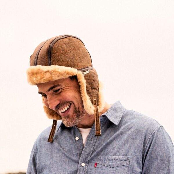 Sheepskin Aviator Honeypot Trapper Hat